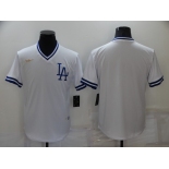 Men's Los Angeles Dodgers Blank White Cooperstown Collection Stitched MLB Throwback Jersey