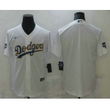 Men's Los Angeles Dodgers Blank White Gold Championship Stitched MLB Cool Base Nike Jersey