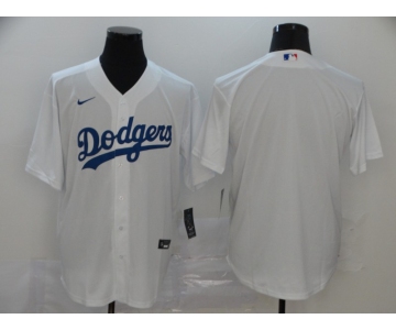 Men's Los Angeles Dodgers Blank White Stitched MLB Cool Base Nike Jersey