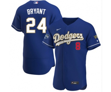 Men's Los Angeles Dodgers Front #8 Back #24 Kobe Bryant Royal Blue Championship Sttiched MLB Jersey