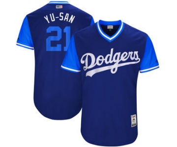 Men's Los Angeles Dodgers Yu Darvish Yu-Saun Majestic Royal 2017 Players Weekend Authentic Jersey