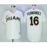 Men's Miami Marlins #16 Jose Fernandez White Home Stitched MLB Majestic Cool Base Jersey