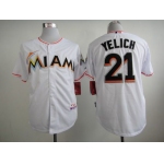Men's Miami Marlins #21 Christian Yelich White Jersey