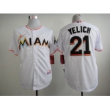 Men's Miami Marlins #21 Christian Yelich White Jersey