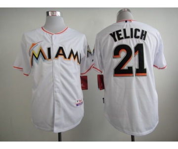 Men's Miami Marlins #21 Christian Yelich White Jersey
