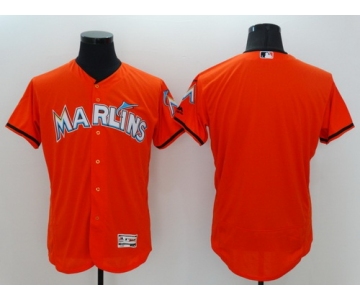 Men's Miami Marlins Blank Orange 2016 Flexbase Majestic Baseball Jersey