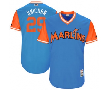 Men's Miami Marlins Brad Ziegler Unicorn Majestic Blue 2017 Players Weekend Authentic Jersey