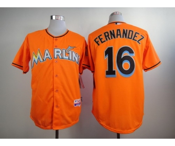 Miami Marlins #16 Jose Fernandez Orange Jersey