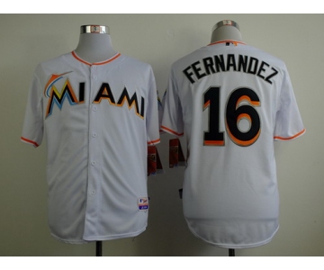 Miami Marlins #16 Jose Fernandez White Jersey