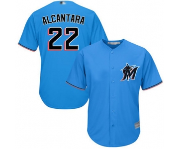 marlins #22 Sandy Alcantara Blue New Cool Base Stitched Baseball Jersey