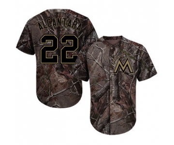 marlins #22 Sandy Alcantara Camo Realtree Collection Cool Base Stitched Baseball Jersey