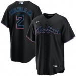 Men's Miami Marlins #2 Jazz Chisholm Jr.Black Stitched MLB Cool Base Nike Jersey