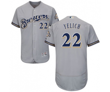 Brewers #22 Christian Yelich Grey Flexbase Authentic Collection Stitched Baseball Jersey