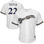 Brewers #22 Christian Yelich White Cool Base Stitched Youth Baseball Jersey