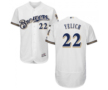 Brewers #22 Christian Yelich White Flexbase Authentic Collection Stitched Baseball Jersey