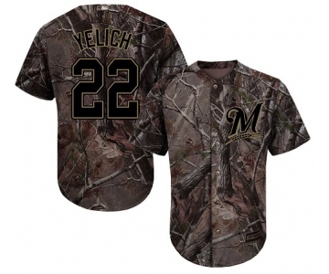 Milwaukee Brewers #22 Christian Yelich Camo Realtree Collection Cool Base Stitched MLB Jersey