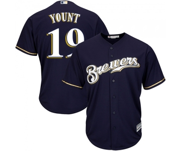 Brewers #19 Robin Yount Navy blue Cool Base Stitched Youth Baseball Jersey