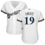 Brewers #19 Robin Yount White Home Women's Stitched Baseball Jersey