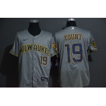 Men's Milwaukee Brewers #19 Robin Yount Grey Stitched MLB Flex Base Nike Jersey
