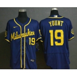 Men's Milwaukee Brewers #19 Robin Yount Navy Blue Stitched MLB Flex Base Nike Jersey