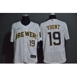 Men's Milwaukee Brewers #19 Robin Yount White Stitched MLB Flex Base Nike Jersey