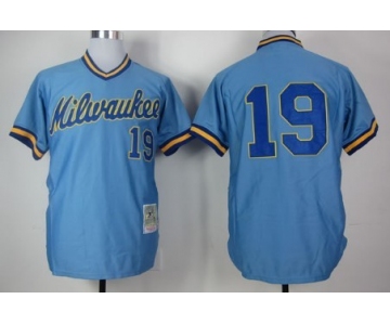 Milwaukee Brewers #19 Robin Yount 1982 Light Blue Throwback Jersey