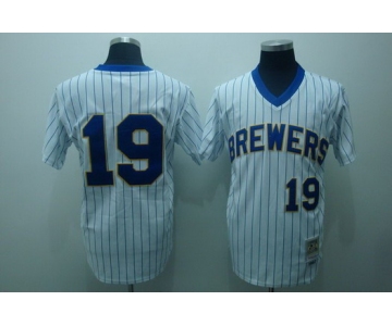 Milwaukee Brewers #19 Robin Yount 1982 White Throwback Jersey