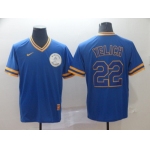 Men Milwaukee Brewers 22 Yelich Blue Game Nike MLB Jerseys