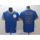 Men Milwaukee Brewers 22 Yelich Blue Game Nike MLB Jerseys