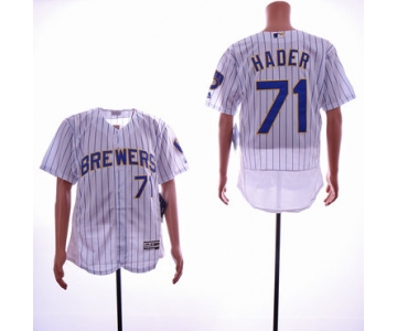 Men's Milwaukee Brewers #71 Josh Hader White Flexbase Jersey