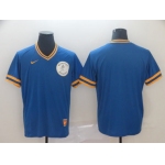 Men's Milwaukee Brewers Blank Royal Throwback Jersey