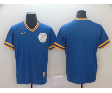Men's Milwaukee Brewers Blank Royal Throwback Jersey