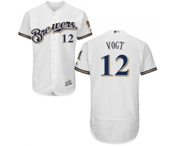 Milwaukee Brewers #12 Stephen Vogt White Flexbase Authentic Collection Stitched MLB Jersey