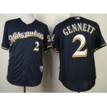Milwaukee Brewers #2 Scooter Gennett 2014 Navy Blue Jersey