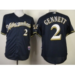 Milwaukee Brewers #2 Scooter Gennett 2014 Navy Blue Jersey