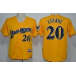 Milwaukee Brewers #20 Jonathan Lucroy Yellow Jersey