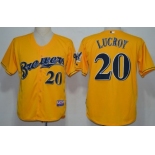 Milwaukee Brewers #20 Jonathan Lucroy Yellow Jersey