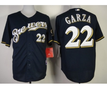 Milwaukee Brewers #22 Matt Garza Navy Blue Jersey
