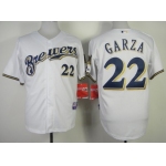 Milwaukee Brewers #22 Matt Garza White Jersey