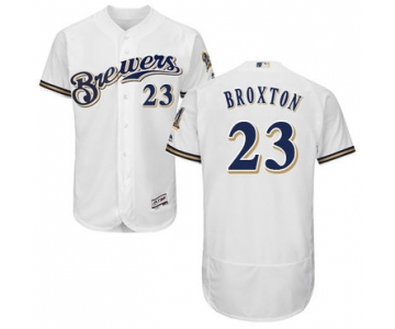 Milwaukee Brewers #23 Keon Broxton White Flexbase Authentic Collection Stitched Baseball Jersey