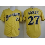 Milwaukee Brewers #27 Carlos Gomez Yellow Jersey