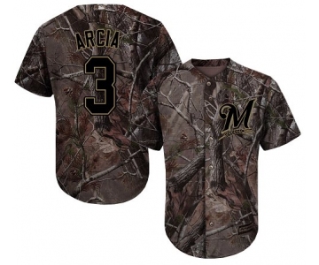 Milwaukee Brewers #3 Orlando Arcia Camo Realtree Collection Cool Base Stitched MLB Jersey