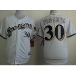 Milwaukee Brewers #30 Tyler Thornburg White Jersey