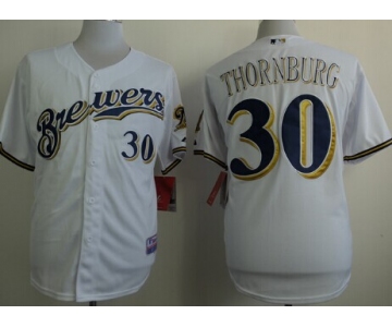 Milwaukee Brewers #30 Tyler Thornburg White Jersey
