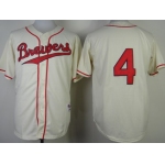 Milwaukee Brewers #4 Paul Molitor 1948 Cream With Red Jersey