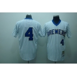 Milwaukee Brewers #4 Paul Molitor 1982 White Throwback Jersey