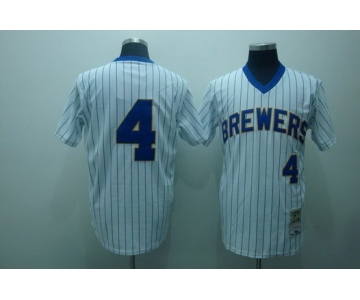 Milwaukee Brewers #4 Paul Molitor 1982 White Throwback Jersey