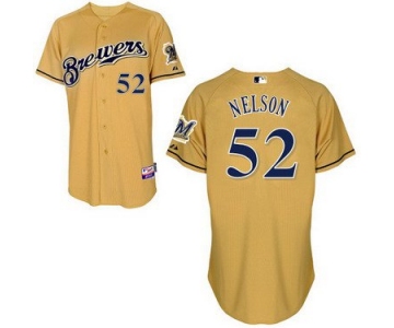 Milwaukee Brewers #52 Jimmy Nelson Yellow Jersey