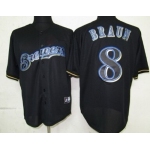 Milwaukee Brewers #8 Ryan Braun Black Fashion Jersey