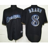 Milwaukee Brewers #8 Ryan Braun Black Fashion Jersey